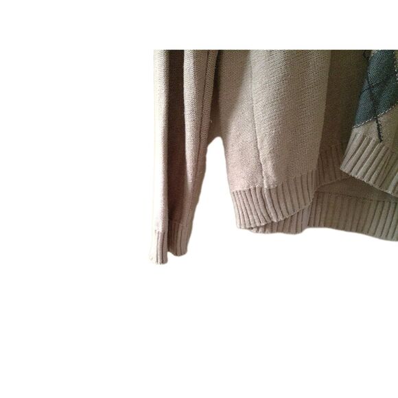Vintage XG Men's Size XXL Geometric Sweater Tan Long Sleeve Academic Casual Knit - Picture 6 of 7